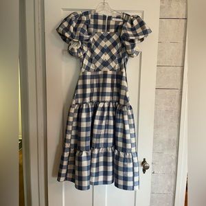 Hunter Bell Blue Check Cassidy Dress Size 8 Like New